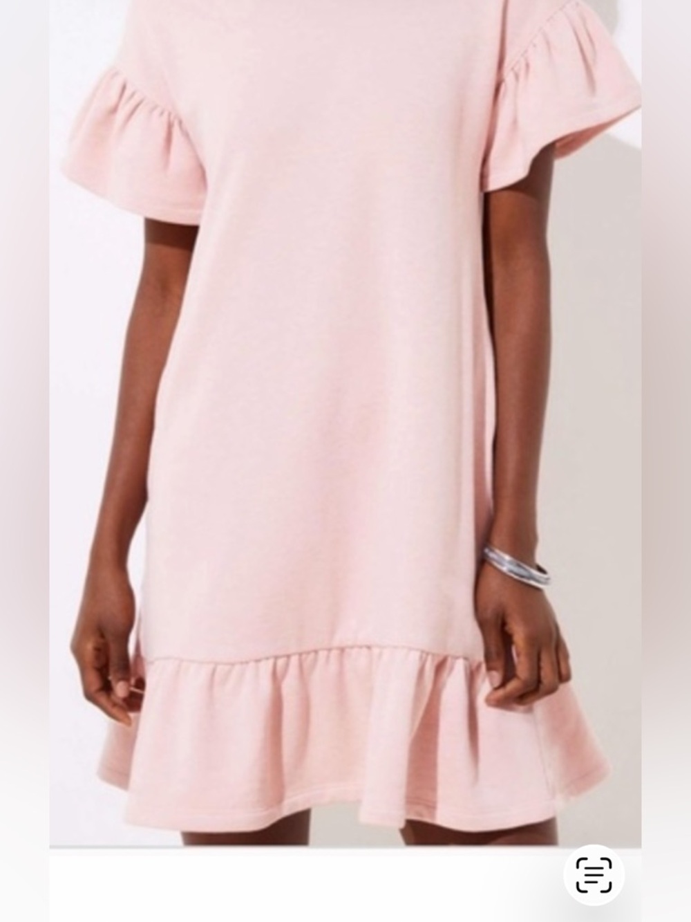 LOFT Pretty In Pink Whimsical Dress! Blush Pink Mid, Ruffled, Vintage, Y2k
